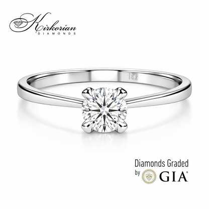 Годежен пръстен с диамант 0.30 ct GIA бяло злато 14К модел K155 фронтален изглед