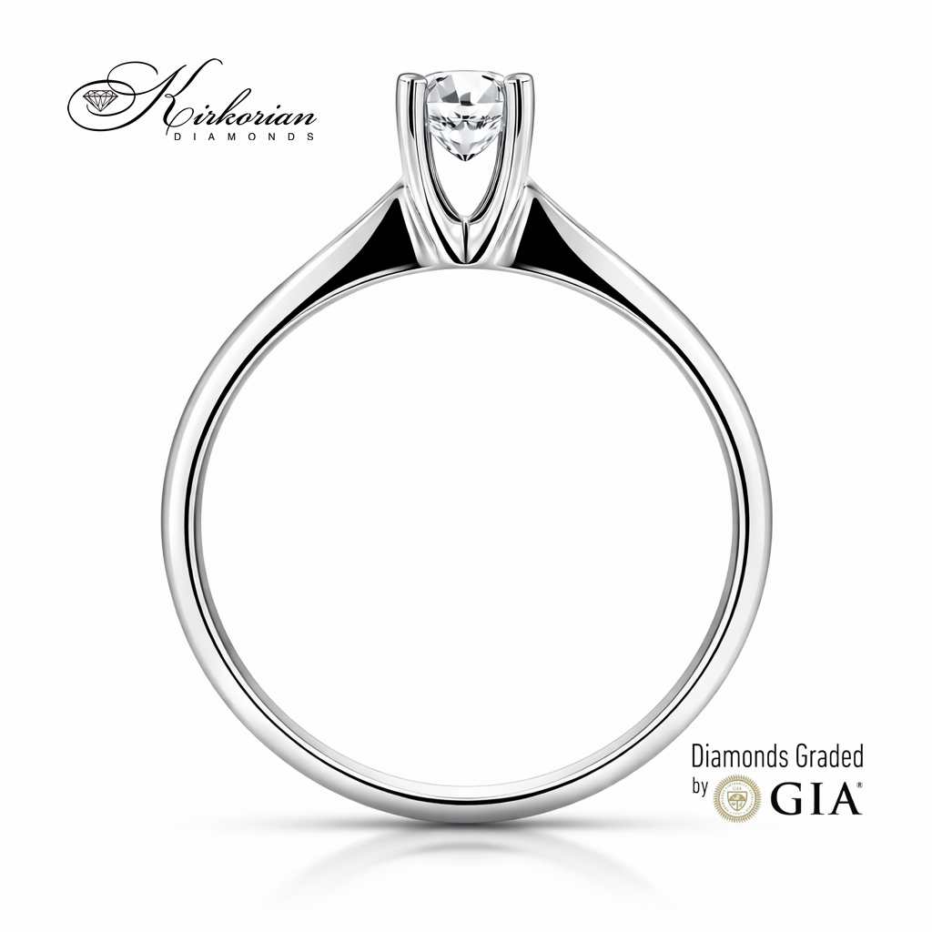 Годежен пръстен с диамант 0.30 ct GIA бяло злато 14К модел K155 детайл конструкция