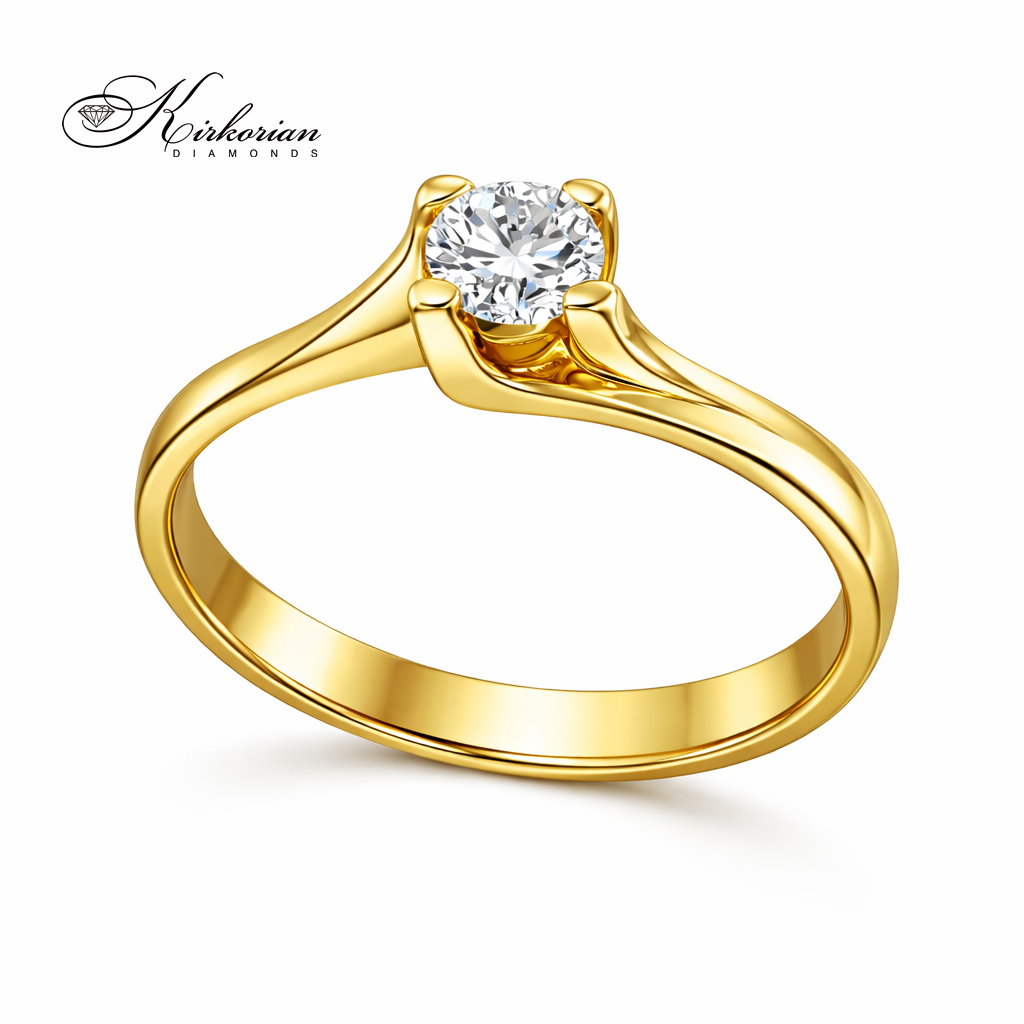 Годежен пръстен бяло злато 14к. с диамант 0.18 карата код:K345