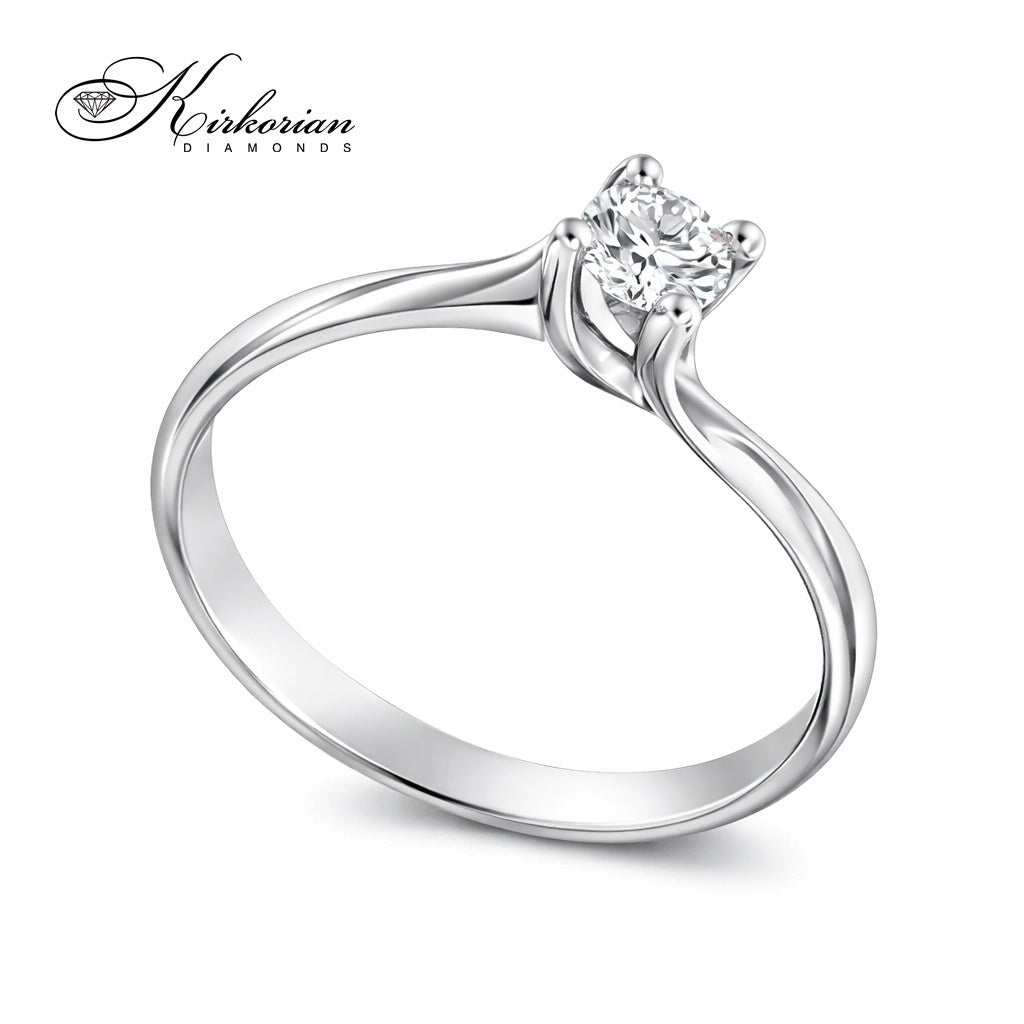 Годежен пръстен от бяло или жълто злато 14К с диамант 0.20 ct – код K346