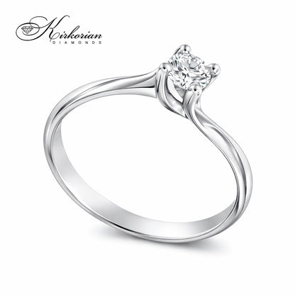 Годежен пръстен от бяло или жълто злато 14К с диамант 0.20 ct – код K346