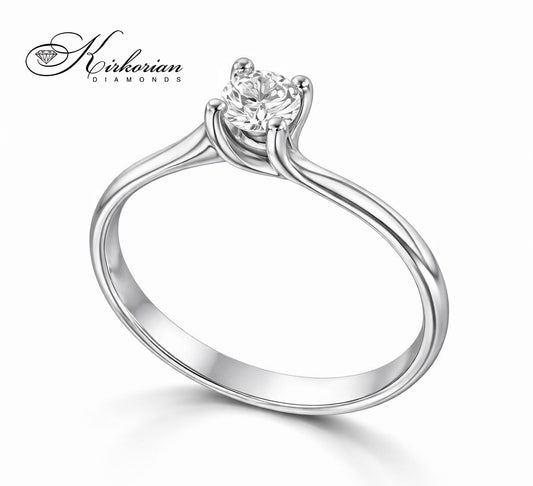 Годежен пръстен от бяло или жълто злато 14К с диамант 0.20 ct – код K346