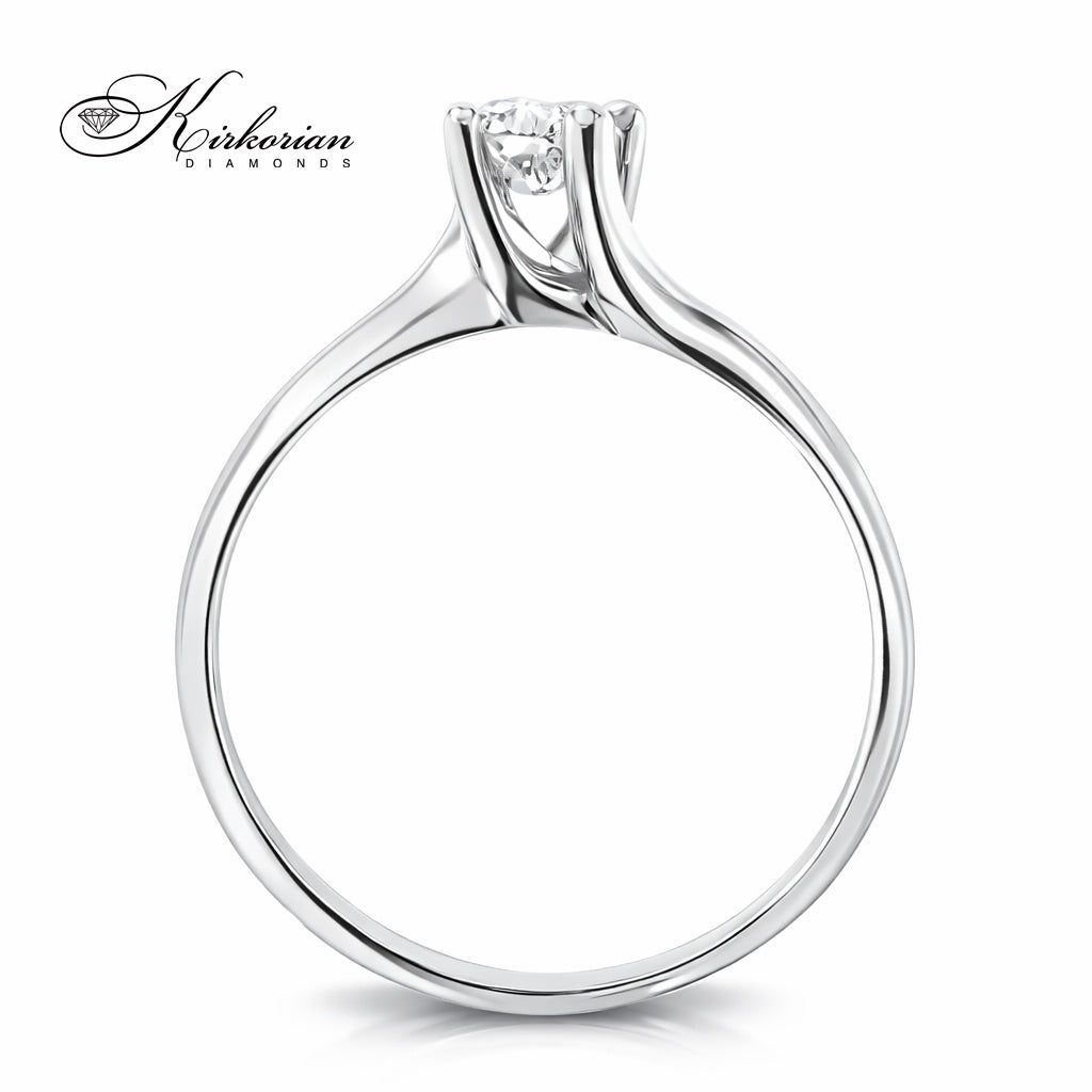 Годежен пръстен от бяло или жълто злато 14К с диамант 0.20 ct – код K346