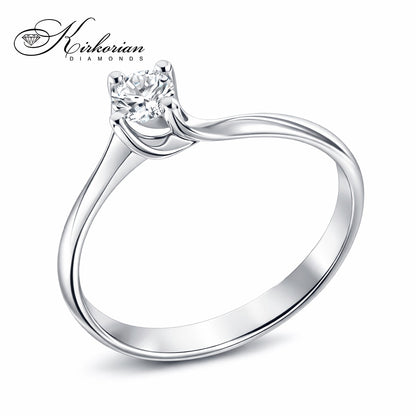 Годежен пръстен от бяло или жълто злато 14К с диамант 0.20 ct – код K346