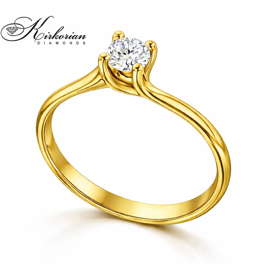 Годежен пръстен с диамант 0.23 ct от бяло или жълто злато 14К – класически модел K294 с VS2 чистота