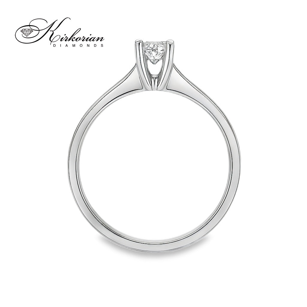 Фин годежен пръстен от бяло злато 14К с диамант 0.18 ct – K348
