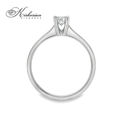 Фин годежен пръстен от бяло злато 14К с диамант 0.18 ct – K348