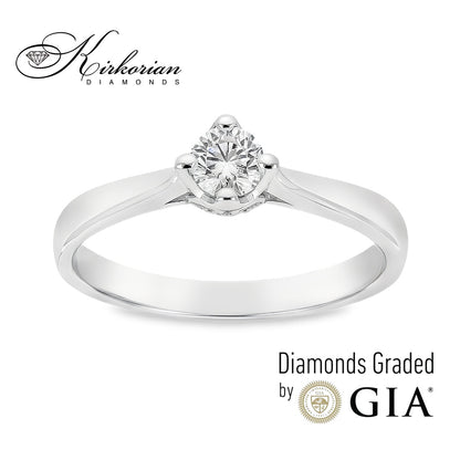 Годежен пръстен с диамант GIA 0.25 ct – злато 14К (бяло или жълто) | Цени от производител