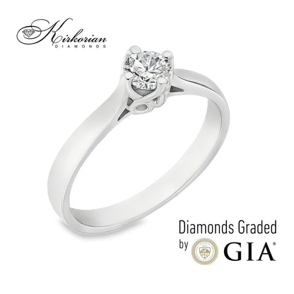 Годежен пръстен с диамант GIA 0.25 ct – злато 14К (бяло или жълто) | Цени от производител