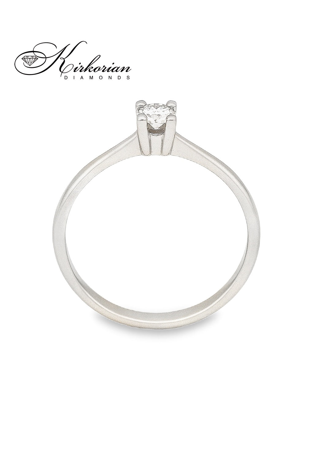Годежен пръстен от бяло злато 14К с диамант 0.07 ct – елегантен дизайн и естествен блясък | Kirkorian Diamonds