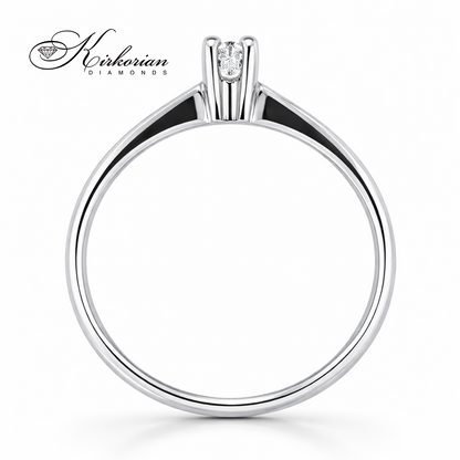 годежен пръстен с диамант 0.07 ct бяло злато 14K K375 страничен изглед, диамантен пръстен, луксозни бижута, пръстен за предложение