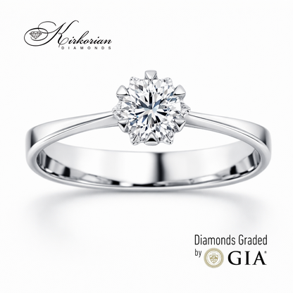 годежен пръстен с диамант 0.30 ct GIA бяло злато 14K модел K377 Kirkorian Diamonds