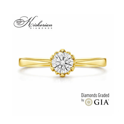 Годежен пръстен с диамант 0.30ct GIA от жълто злато 14к – модел K377G