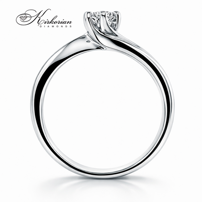 годежен пръстен с диамант 0.19 ct бяло злато 14K K378 страничен изглед, диамантен пръстен, луксозни бижута, пръстен за предложение