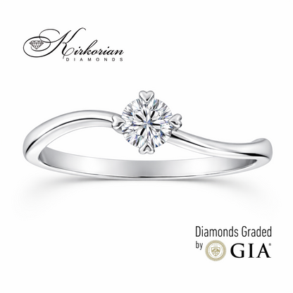 годежен пръстен с диамант 0.25 ct GIA бяло злато 14K модел K488