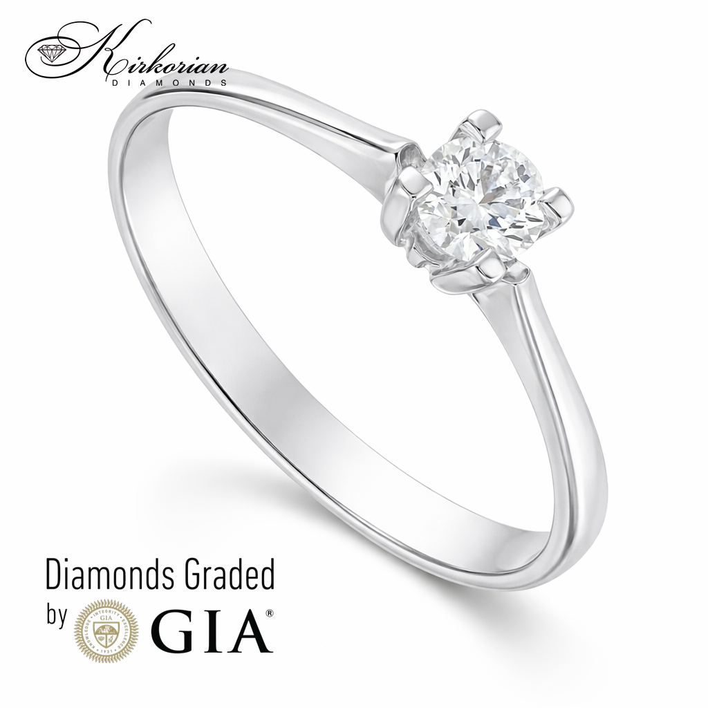 Класически годежен пръстен с GIA диамант 0.25 ct – бяло злато 14К | Цени от производител