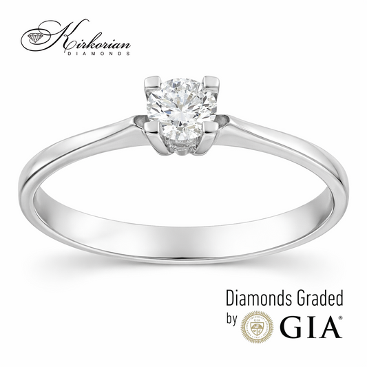 Класически годежен пръстен с GIA диамант 0.25 ct – бяло злато 14К | Цени от производител