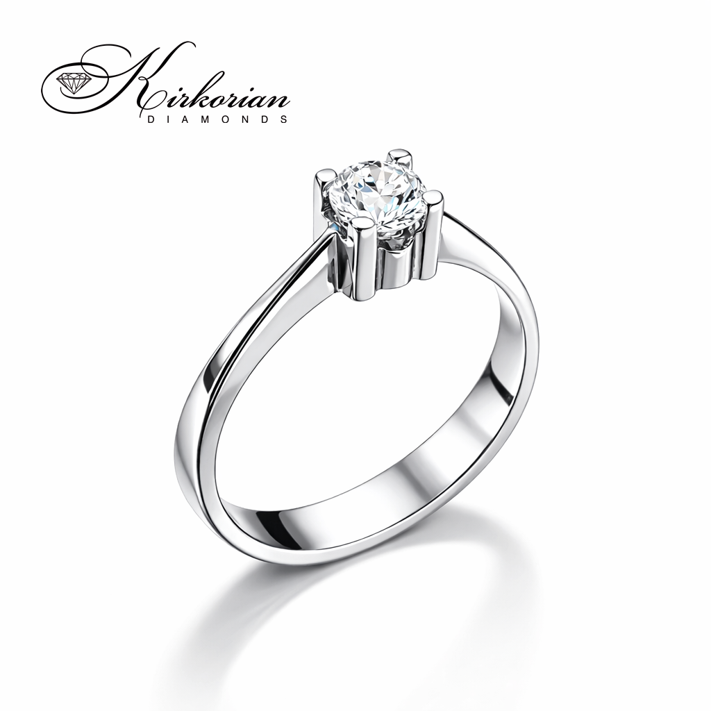 Годежен пръстен от бяло злато 14к с диамант 0.40ct – код K495