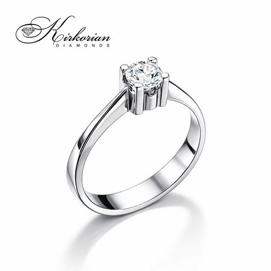 Годежен пръстен от бяло злато 14к с диамант 0.40ct – код K495