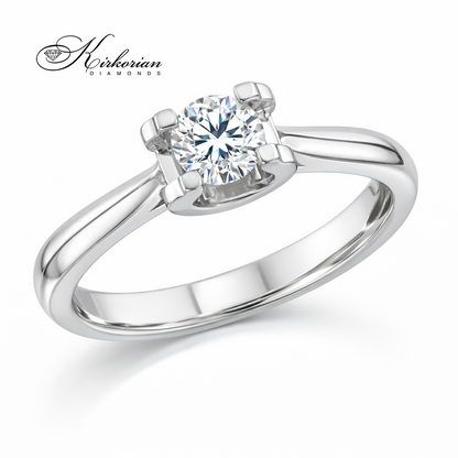 годежен пръстен с диамант 0.25 ct бяло злато 14K класически модел K544 Kirkorian Diamonds