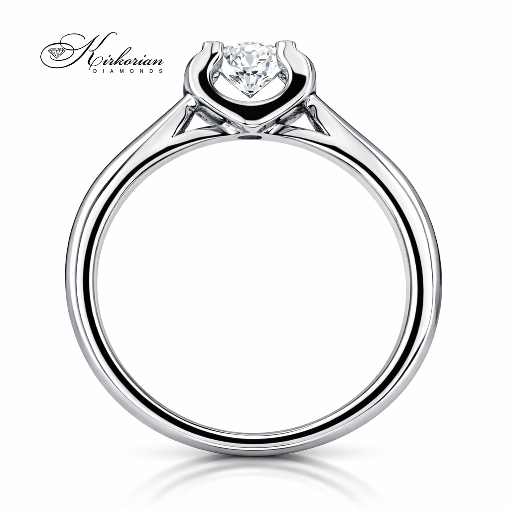 годежен пръстен с централен диамант 0.25 ct бяло злато 14K елегантен дизайн K544