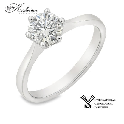 Годежен пръстен от бяло злато 14k с инвестиционен диамант 1.00ct IGI сертификат – K550