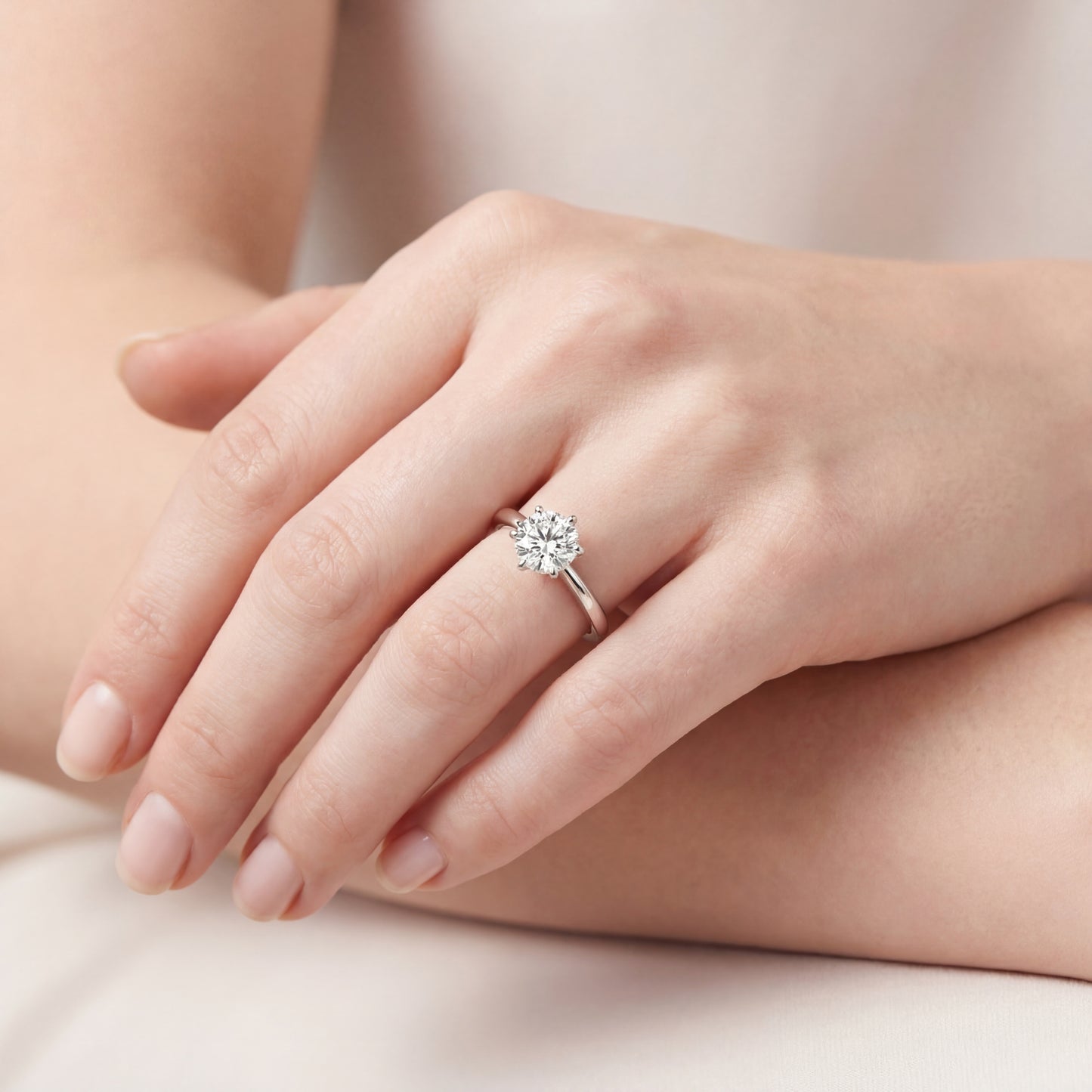 Годежен пръстен с диамант 0.70ct D/VS2 GIA – класика в бяло злато 14k