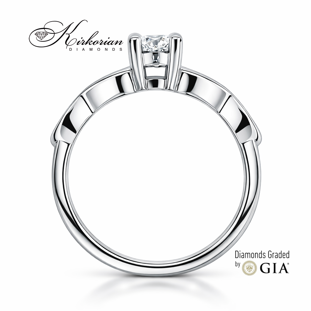 профил на годежен пръстен с диамант 0.30 ct GIA бяло злато 14K K575