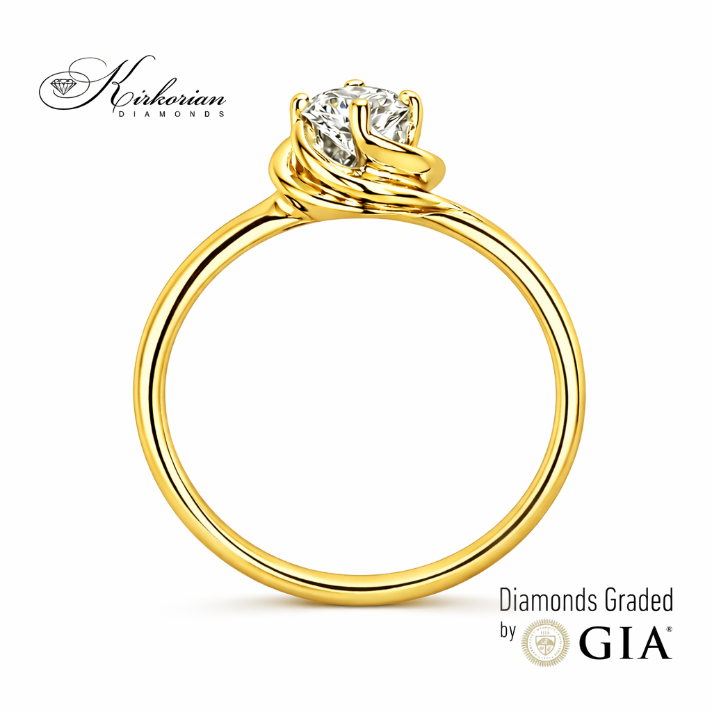 Годежен пръстен с диамант GIA 0.25 ct – жълто злато 14К | Цени от производител