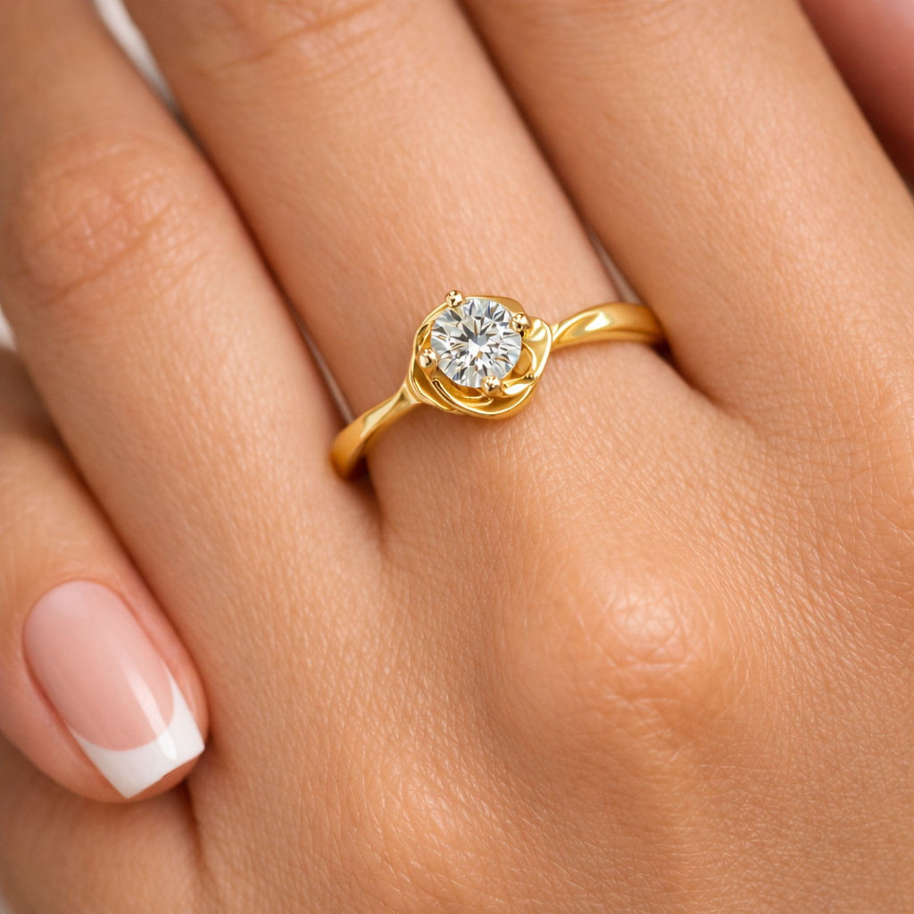 Годежен пръстен с диамант GIA 0.25 ct – жълто злато 14К | Цени от производител