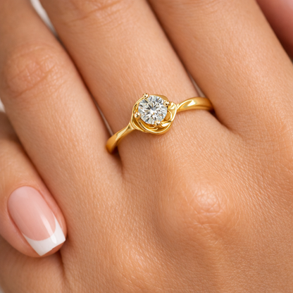 Годежен пръстен с диамант GIA 0.25 ct – жълто злато 14К | Цени от производител