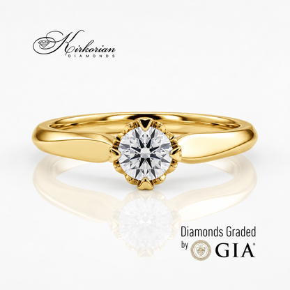 14k yellow gold engagement ring with 0.30ct diamond – GIA certificate – code K582A