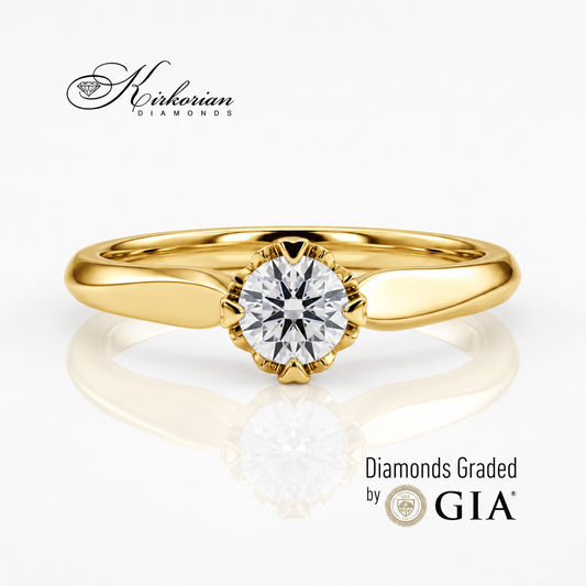 14k yellow gold engagement ring with 0.30ct diamond – GIA certificate – code K582A