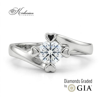 Годежен пръстен K593A от 14К бяло злато с диамант 0.40 ct – Kirkorian Diamonds