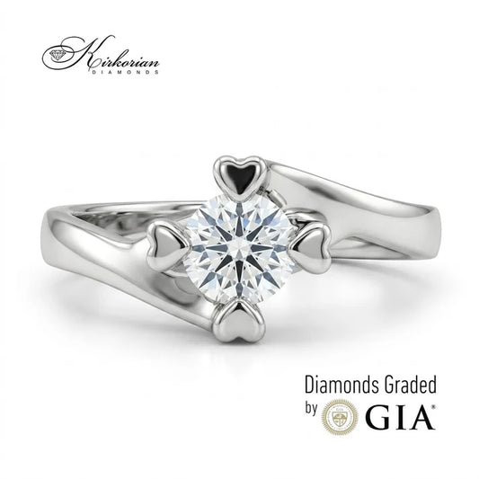 Годежен пръстен K593A от 14К бяло злато с диамант 0.40 ct – Kirkorian Diamonds