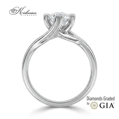 Профил на елегантен годежен пръстен с естествен диамант 0.40 ct и GIA сертификат – K593A
