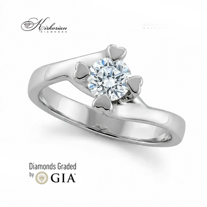 Годежен пръстен от бяло злато с GIA сертифициран диамант 0.40 ct – модел K593A