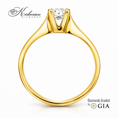 "Профил на годежен пръстен с диамант 0.30 ct GIA жълто злато 14K модел K594B"
