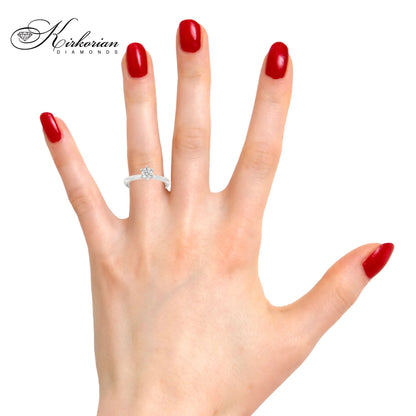 Класически годежен пръстен от бяло или жълто злато 14k с диамант 0.50ct GIA сертификат K604