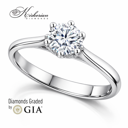 годежен пръстен бяло злато 14k диамант 0.70 ct F SI GIA K609 Kirkorian Diamonds