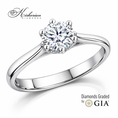 годежен пръстен бяло злато 14k диамант 0.70 ct F SI GIA сертификат Kirkorian Diamonds K609
