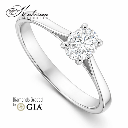 годежен пръстен бяло злато 14k с овален диамант 0.50 ct GIA сертификат модел K612