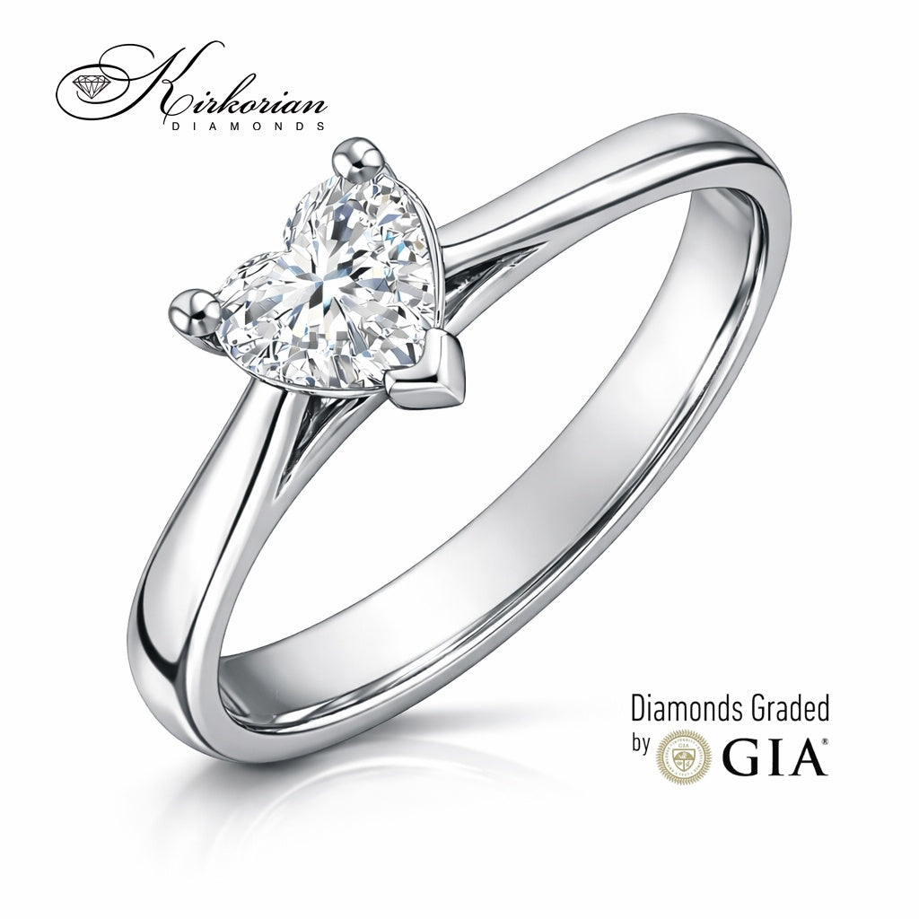 годежен пръстен бяло злато 14K сърце модел K616