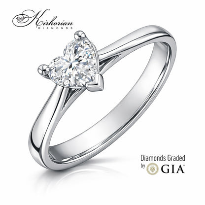 годежен пръстен бяло злато 14K сърце модел K616