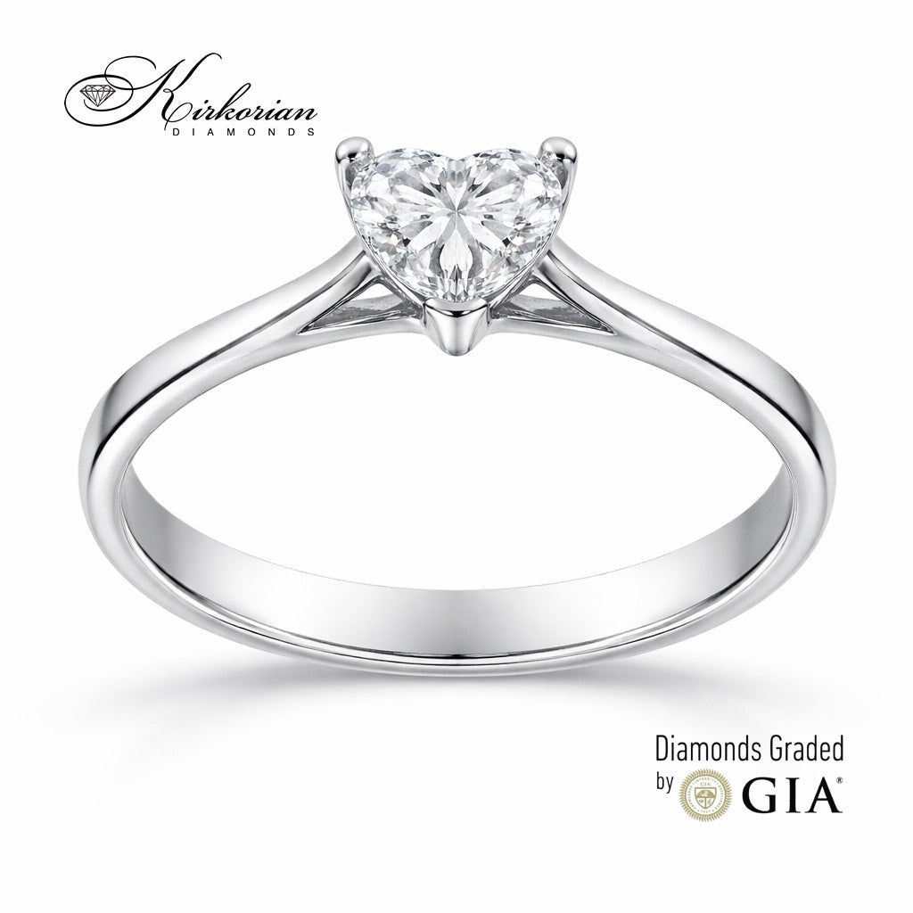 годежен пръстен с диамант сърце E VS2 GIA