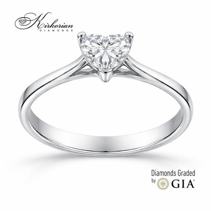 годежен пръстен с диамант сърце E VS2 GIA