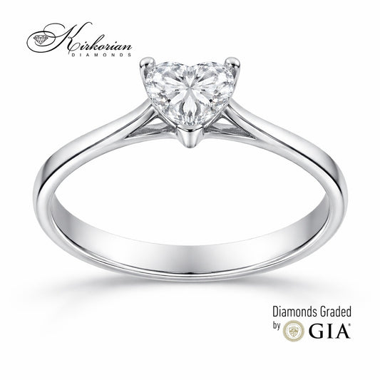 годежен пръстен с диамант сърце E VS2 GIA