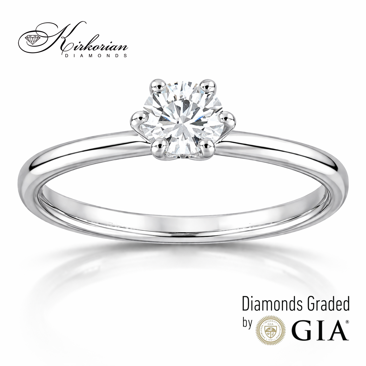 годежен пръстен бяло злато 14k с диамант 0.50 ct GIA сертификат модел K623