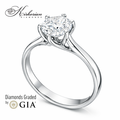 Годежен пръстен от бяло злато 14k с инвестиционен диамант 1.00ct GIA сертификат – K626