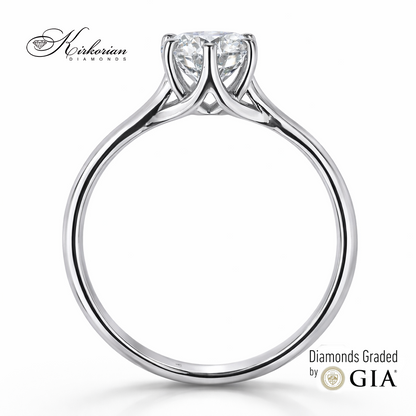 Годежен пръстен от бяло злато 14k с инвестиционен диамант 1.00ct GIA сертификат – K626
